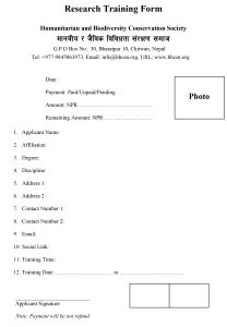 HBCS- Research Training Form